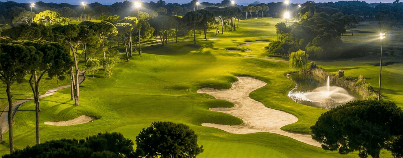 Dama de Noche Golf: la rara ronda nocturna con focos de Marbella